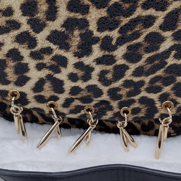 Leopard Print Flap Bag with Gold Dangle Accents – Unbranded - Picture 6 of 10